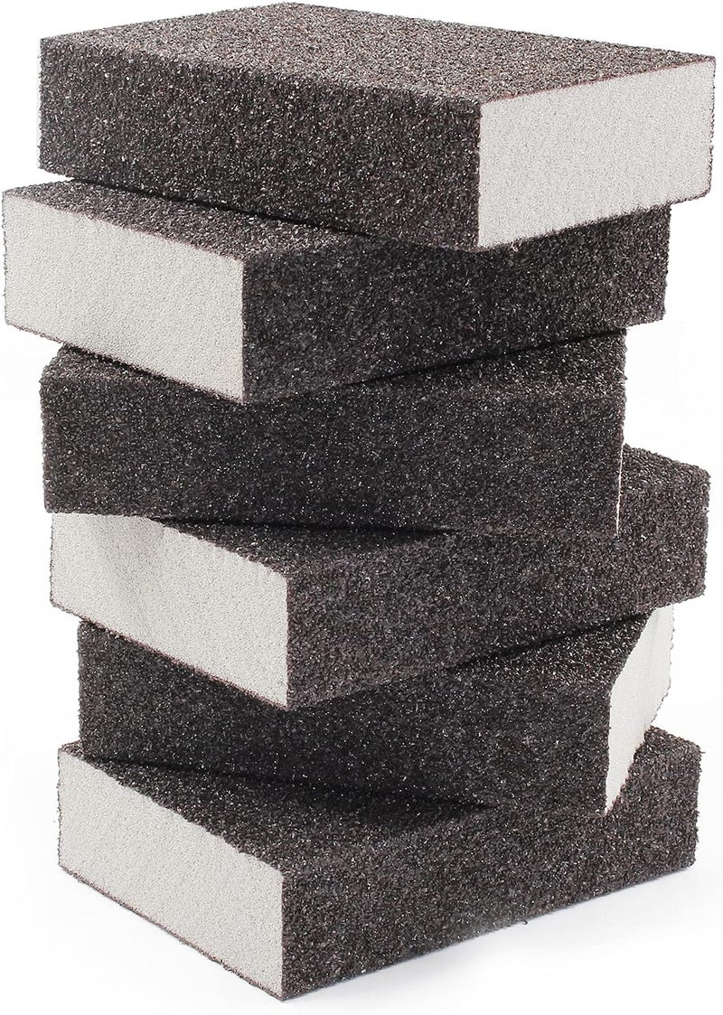 Jersvimc 36 Grit Coarse Sanding Block - 12Pcs, Wet Dry Sanding Sponge Foam Sandpaper Block Washable & Reusable Sandpaper Sponge for Drywall Wood Plastic Metal Furniture - Image 1
